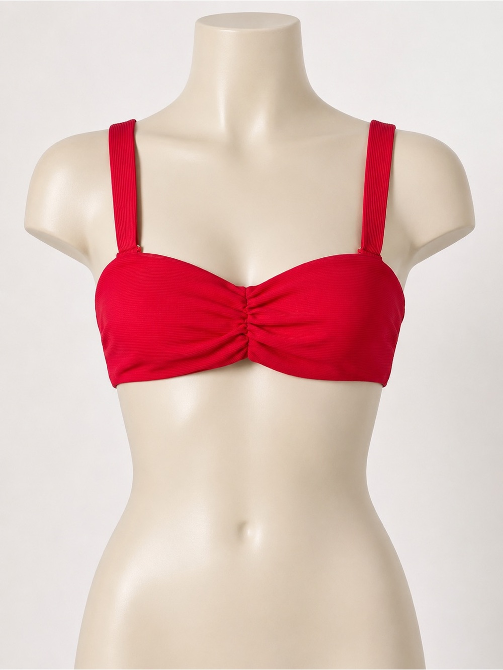 NWOT Ribbed Ruched Bikini Top - Picture 3 of 7